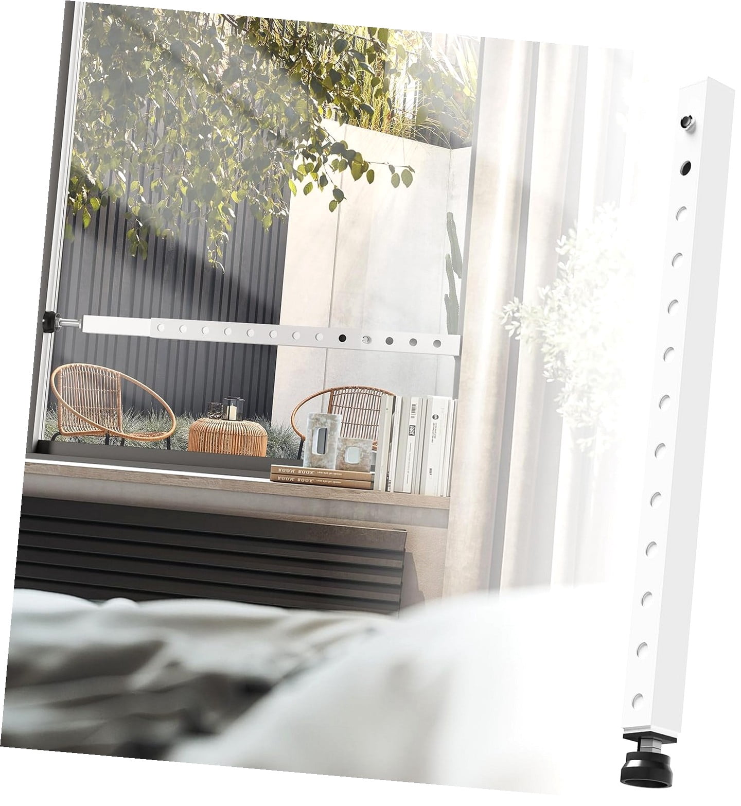 Sliding Window Railing Stopper Hyjoy Window Bars Vertical, Sliding Door Lock with Rubber Feet, -33 ...
