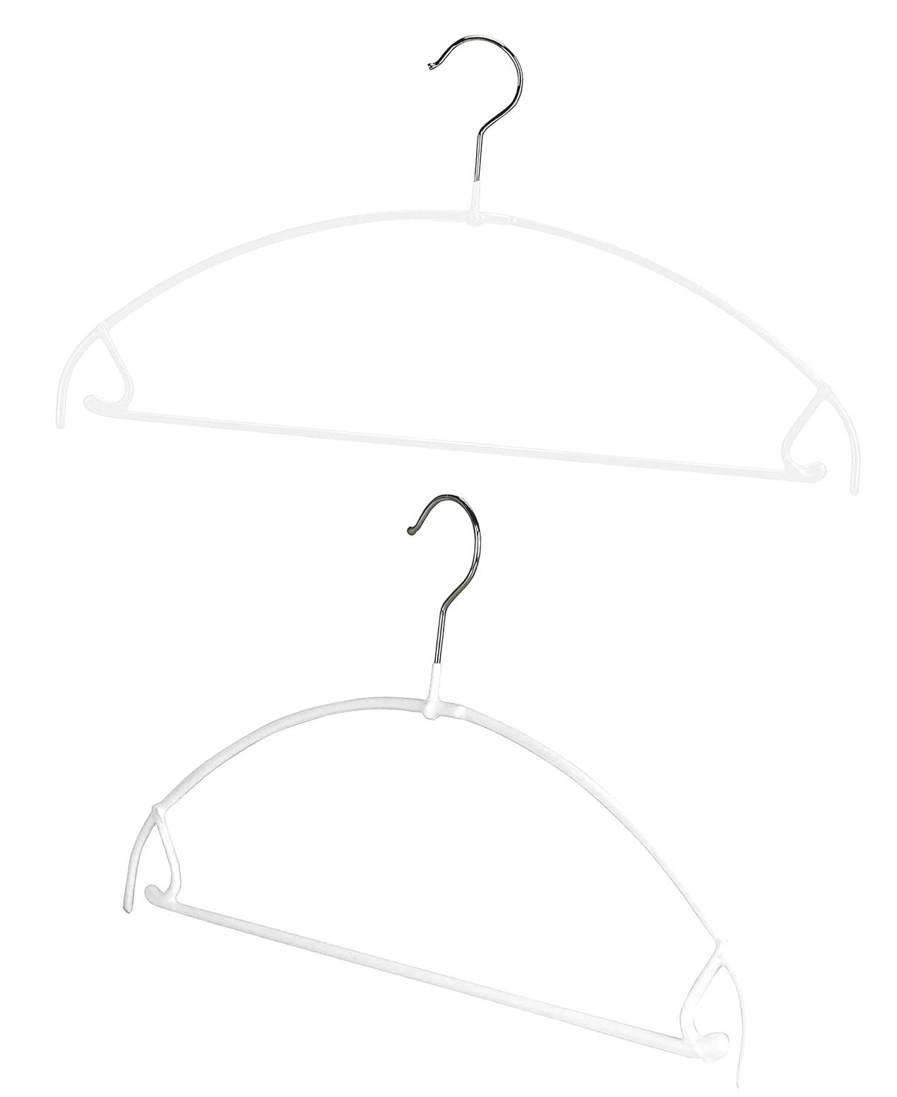 Mawa Ultra Thin Non-Slip Clothes Hangers - Set Of 10, White, For Pants, Skirts & Space Saving