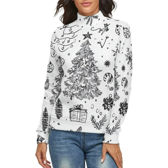 Hykkdwc5 Women's Turtleneck Sweater Long Sleeve Ribbed Fitted Turtle Neck Casual Fall Winter Collection Top L