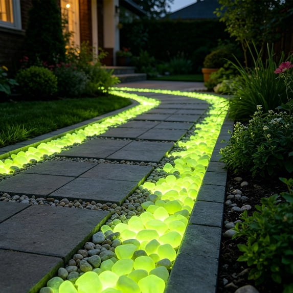 Hyknon 1000pcs Glow in The Dark Rocks Multicolor Glowing Night Guide Pebbles Decorative Luminous Garden Stones for Birthday Outdoor Landscaping Fish Tank Yard Walkway