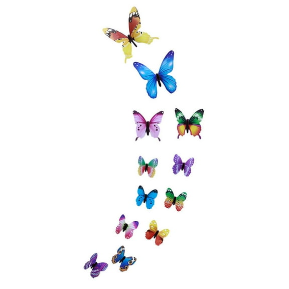 Hyknon 12pcs Butterflies Wall Stickers for Wall Art Colorful Luminous Window Clings Magnetic Wall Decals for Party Wedding Home Decor