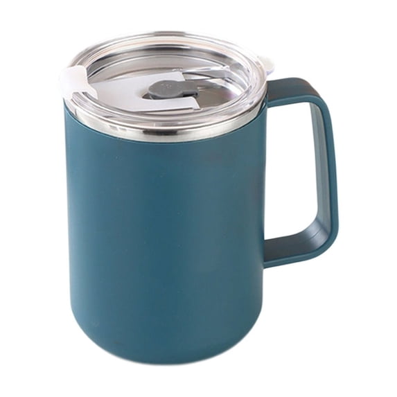 Hyknon 17Oz Coffee Mug Insulated Non Spill Coffee Cups with Lid Handle Blue Reusable Coffee K Cups Stainless Steel Travel Mug for Home Office School