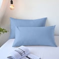 thumbnail image 1 of Hyknon 2 PCS Pillow Covers, Throw Pillow Covers 19×29 Inch, All Seasons Cushion Cases, Soft Plain Surface Modern Cushion Covers, Breathable Pillowcase Decor for Sofa Living Room Couch Bed, Sky Blue, 1 of 6