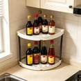 thumbnail image 1 of Hyknon 2-Tier Corner Counter Organizer, Counter Organizer Desktop Organizer, Bathroom Countertop Spice Rack, Triangular Corner Shelf, Countertop Storage Shelf for Kitchen Living Room Bedroom, White, 1 of 6