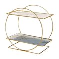 thumbnail image 1 of Hyknon 2-Tier Metal Storage Rack for Cosmetics Skincare Countertop Large Capacity Makeup Organizer Compact White Storage Shelves for Bathroom Bedroom Kitchen, 1 of 6