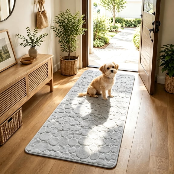 Hyknon 2x6 Washable Runner Rug, Non Slip Low Pile Kitchen Hallway Runner Rug, Wrinkle & Stain Resistant Indoor Carpet Runner for Entryway Bedroom Bathroom Laundry Room Decor