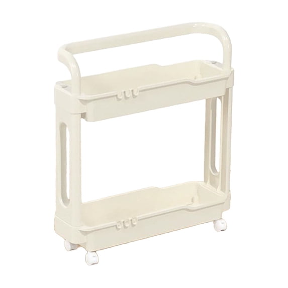 Hyknon 3-Tier Rolling Cart with Handle Stainless Steel Lockable Utility Cart Heavy Duty Storage Shelf Organizer with Wheels for Bathroom Kitchen Office