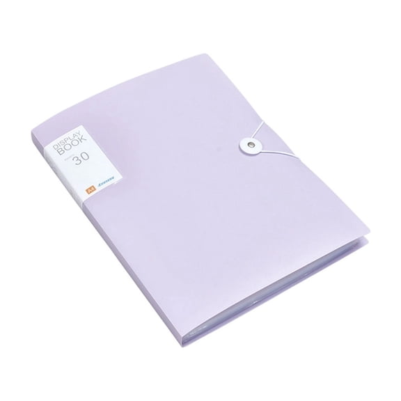 Hyknon 30 Pocket Binder with Plastic Sleeves, Portable Document Folder with Elastic Buckles Closure, Simple Accordion File Holder, Multi-functional Document Organizer Binder for Home Office, Purple