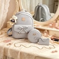 thumbnail image 1 of Hyknon 3Pcs Backpack Set for Women, Cute Bowknot Backpack Set with Crossbody Bag & Wallet, Flower Crossbody Bag with Adjustable Straps, Pendant Casual Daily Daypack for Shopping Casual Outing, Gray, 1 of 8