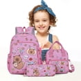 thumbnail image 1 of Hyknon 3Pcs Backpack Set for Women, Cute Cartoon Large Backpack Set with Lunch Bag Pencil Case, Multi-Layers Pocket Durable Backpack, Lightweight Casual Daypack for Outdoor Campus Daily Use, Hot Pink, 1 of 4