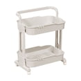 thumbnail image 1 of Hyknon 4-Tier Rolling Cart with Handle Stainless Steel Lockable Utility Cart Heavy Duty Storage Shelf Organizer with Wheels for Bathroom Kitchen Office, 1 of 6