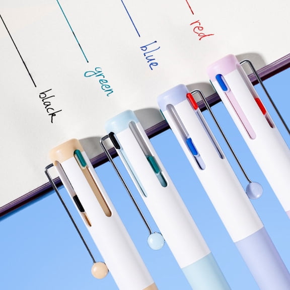 Hyknon 4-in-1 Multicolor Retractable Gel Pen, 4-Color 0.5 mm Ballpoint Pens, Quick-Dry Smooth Writing Gel Ink Ballpoint Pen, Aesthetic All-in-One Pastel Pen for Journaling Note-Taking Office, Yellow