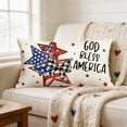 thumbnail image 1 of Hyknon 4th of July Patriotic Pillow Covers, 20×12Inch Stars Independence Day Throw Pillow Cases, Plaid Bows Memorial Day Cushion Covers, Heart Home Land of the Free Decor Pillowcases for Home Sofa, 1 of 6