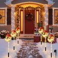 thumbnail image 1 of Hyknon 5 Pack Solar Christmas Pathway Lights, Warm LED Waterproof Outdoor Stake Lights with Auto On Dusk, Wire Free Garden Ground Lamps for Yard Walkway Holiday Decor, 1 of 6