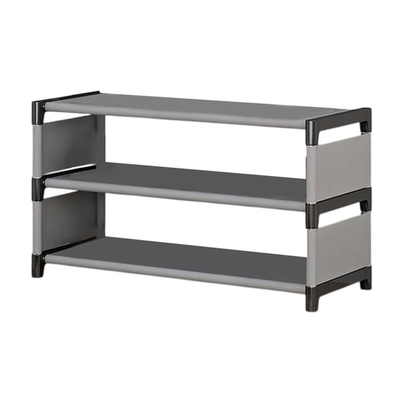 Hyknon 5-Tier Shoe Rack Free Standing Lightweight Gray Shoe Shelf Plastic Large Capacity Shoe Storage Organizer for Closet Garage Entryway