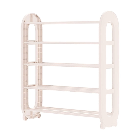 Hyknon 5-Tier Shoe Rack Free Standing Lightweight White Shoe Shelf Plastic Large Capacity Shoe Storage Organizer for Closet Garage Entryway