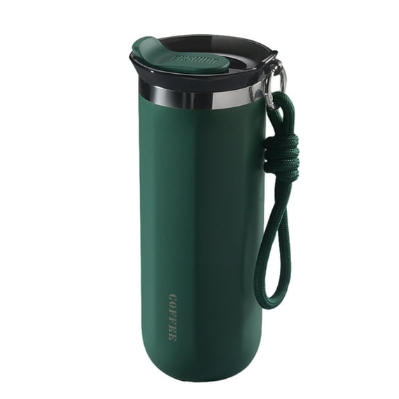 Hyknon 500ml Stainless Steel Insulation Cup Coffee Cups Spill Proof Leak Proof Travel Mug Pobtable Lid Coffee Tumbler with Nylon Strap Water Bottle for Hot and Cold Drink Coffee