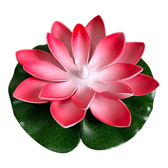 Hyknon 6PCS Floating Pool Lights Waterproof Induction Red Lotus Lamp Plastic LED Flower Tea Lights for Pond Party Wedding Decoration