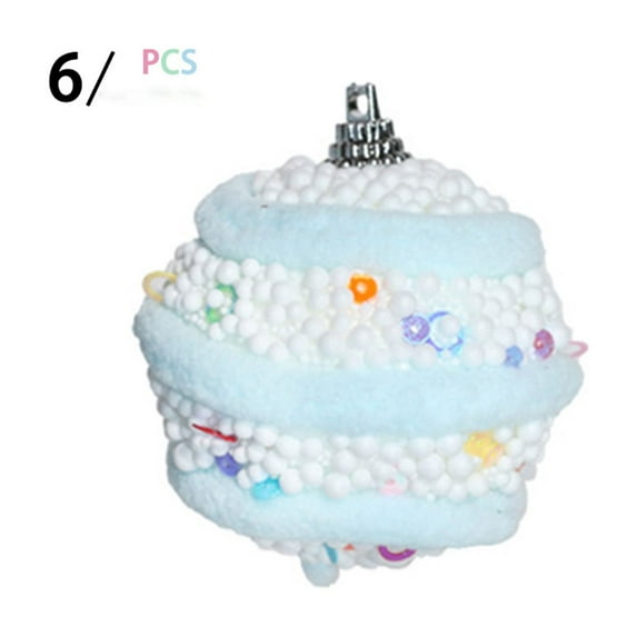 Hyknon 6pcs Christmas Ball Ornaments Decoration Glitter Shatterproof Sprinkles Baubles Hanging Foam Balls for Christmas Tree Party Home Decor