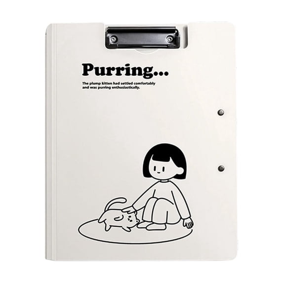 Hyknon A4 File Folder Clipboard, Foldable Cute Cartoon Clipboard, Portable Writing Board Clip Folder with Pen Clip, Large Capacity A4 Clipboard with Vertical Clamping for Nurses Teacher Office, Blue