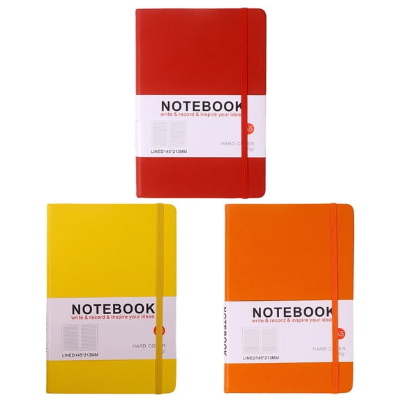 Hyknon A5 Lined Notebook Hardcover Thick Journal Notebooks College Ruled Paper Writing Composition for Work Classroom Business Supplies, Orange