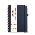 thumbnail image 1 of Hyknon A5 Lined Spiral Notebook 100 Pages, College Ruled Paper, Fight Ink Bleed, 180 Flat 5.9x8.3" Journal Note Book with Elastic Strap for Classroom Work Business, 1 of 6