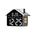 thumbnail image 1 of Hyknon Alarm Clock for Heavy Sleepers, Digital House Shaped Alarm Clock, Modern Aesthetic Electronic Clock with LED Dimmer, Desk Clock with Time Date Week for Bedside Table Bedroom Living Room,BlackA, 1 of 6