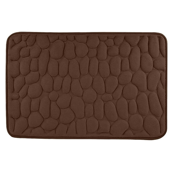 Hyknon Bath Mat Sets Bathroom Rugs, Non-Slip Super Water Absorbent Soft Bath Mats Embossed Thick Cobblestone Rug Washable Bath Rugs for Bathroom Floor 16x24inch