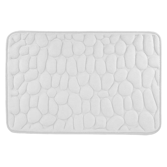 Hyknon Bath Mat Sets Bathroom Rugs, Non-Slip Super Water Absorbent Soft Bath Mats Embossed Thick Cobblestone Rug Washable Bath Rugs for Bathroom Floor 16x24inch