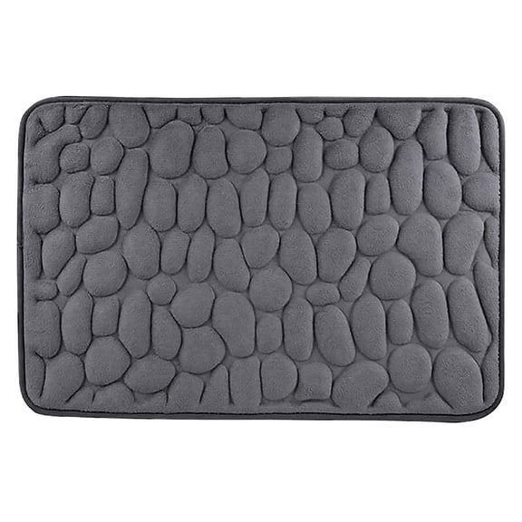 Hyknon Bath Mat Sets Bathroom Rugs, Non-Slip Super Water Absorbent Soft Bath Mats Embossed Thick Cobblestone Rug Washable Bath Rugs for Bathroom Floor 16x24inch