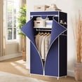 thumbnail image 1 of Hyknon Blue Wardrobe Closet Portable Large Capacity Closet Organizers and Storage Plastic Simple Closet with Zipper for Hanging Clothes Bedroom, 1 of 6