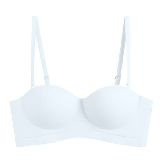 Hyknon Bras for Women Traceless Comfortable No Steel Ring Removable shoulder strap Convertible Bras Solid Color Breathable Gathering Push up Strapless Bras
