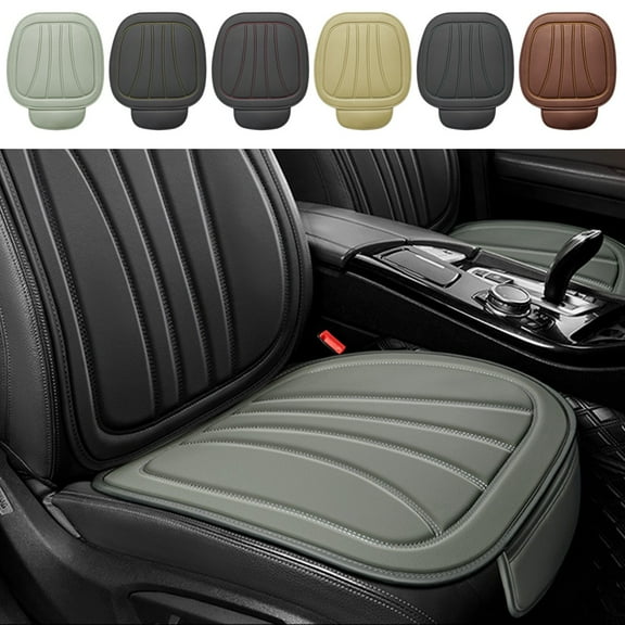 Hyknon Car Seat Cushion Breathable Leather Seat Covers Comfortable Non-Slip Chair Pads Universal Fit for Cars SUVs Truck Black