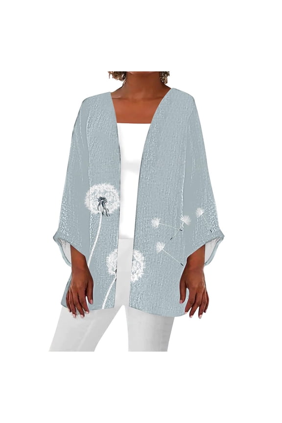 Cardigan for Women 2025 Casual Lightweight Open Front Cover Up Blouse Tops Fall Fashion Boho Floral Printed Loose Fitting Long Sleeve Shirts