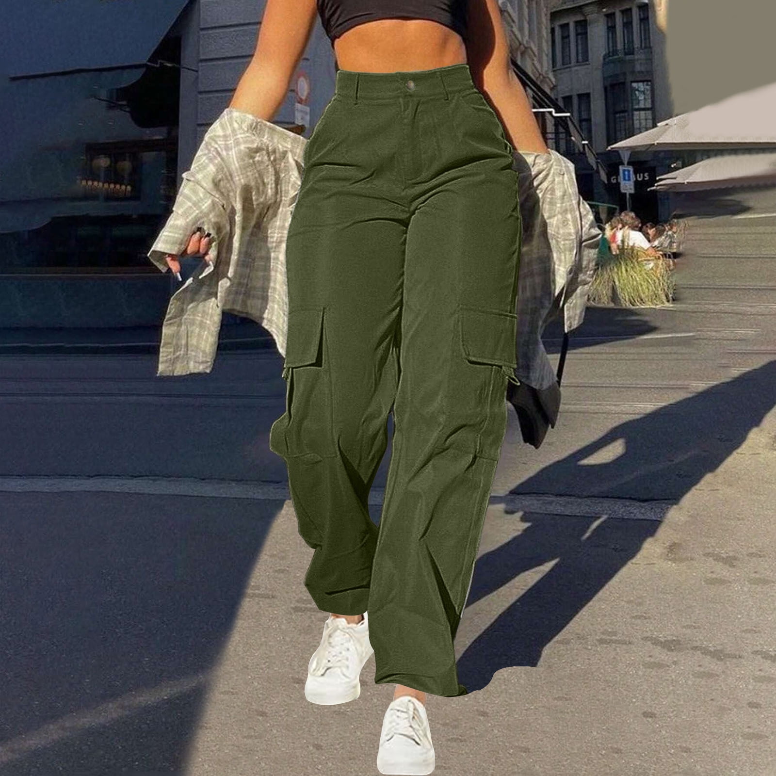 Hyknon Cargo Pants Women 2025 Fall Fashion Solid Color Hyknon Cargo Pants Women 2025 Fall Fashion Solid Color