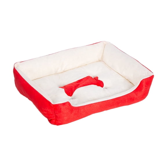 Hyknon Cat Bed for Indoor Cats Rectangle Red Comfortable Cat Couch Washable Removable Dog Bed Thickened Scratch-Proof Cat Cave for Kitten Puppy