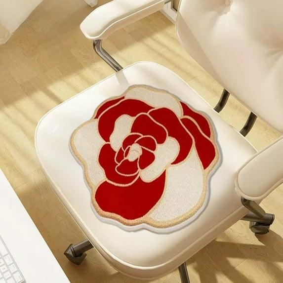 Hyknon Chair Cushion Seat Cushion, Soft Comfortable Seat Pads Warm Non-Slip Flower Shaped Pillow Polyester Chair Pad for Office Home 15.75x15.75in
