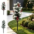 thumbnail image 1 of Hyknon Christmas Artificial Flowers with Ground Stake, UV Resistant Fake Flowers, Fade Resistant Realistic Fake Plants, Weatherproof Faux Greenery Bushes Tree for Garden Yard Porch Patio Decor 22.8", 1 of 7