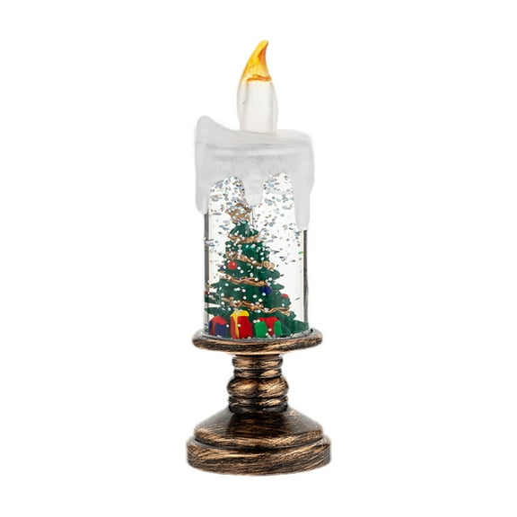 Hyknon Christmas Candle Set Christmas Decoration Battery Powered LED Flameless Candles Plastic Flickering Swirling Water Fake Candles Xmas Tree Spinning Candles for Home Party Holiday