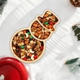 thumbnail image 1 of Hyknon Christmas Serving Tray Christmas Decoration Snowman Shaped Serving Platter Handle Wooden Dinner Plates Charcuterie Boards Fruit Bowl for Kitchen Home Decor, 1 of 6