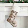 thumbnail image 1 of Hyknon Christmas Stockings Gift Bags Plush Plaid Large Socks Knitted Hanging Ornaments for Christmas Tree Party Holiday, 1 of 6