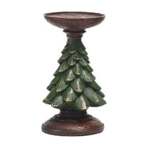 Hyknon Christmas Tree Candle Holders Resin Handcrafted Candlestick Holders Xmas Shaped Candle Stand Table Centerpieces for Home Party Holiday