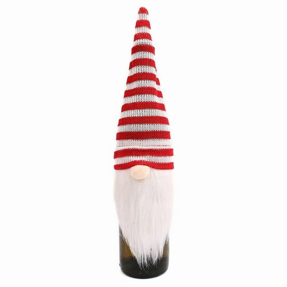 Hyknon Christmas Wine Bottle Cover Christmas Decoration Santa Claus Gnomes Plush Wine Bottle Topper Decorative Bottle Bags for Holiday Party Decoration and Table Decoration