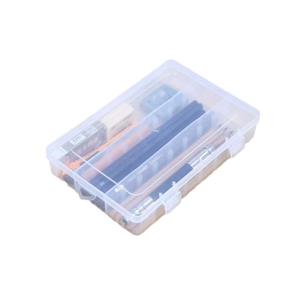 Hyknon Clear Pencil Cases, Large Pencil Boxes with Snap-Tight Lids, Hard Pen Pencil Organizer, Plastic Beads Organizing Container, Stackable Storage Box for Office College Classroom, 7.9"×5.5"×1.5"