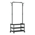 thumbnail image 1 of Hyknon Clothes Rack with Wheels Black Sturdy Rolling Clothes Rack with Storage Shelves Plastic Clothes Organizer for Coat Garment Wardrobe, 1 of 6