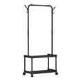 thumbnail image 1 of Hyknon Clothes Rack with Wheels Black Sturdy Rolling Clothes Rack with Storage Shelves Plastic Clothes Organizer for Coat Garment Wardrobe, 1 of 6