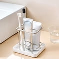thumbnail image 1 of Hyknon Compact Toothbrush Holder Rustproof Non-Slip Tooth Brush Holder Quick Dry Silver Toothpaste Shower Organizer Countertop for Razor Kitchen Bathroom Accessories, 1 of 6