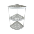thumbnail image 1 of Hyknon Corner Shelf 3-Tier Non-Slip White Storage Rack Plastic Storage Organizer Corner Stand Shelves for Bathroom Living Room Shower Space Saving, 1 of 6