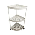 thumbnail image 1 of Hyknon Corner Shelf 3-Tier Non-Slip White Storage Rack with Wheels Plastic Storage Organizer Corner Stand Shelves for Bathroom Living Room Shower Space Saving, 1 of 6