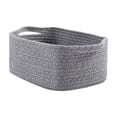 thumbnail image 1 of Hyknon Cotton Rope Baskets for Organizing, Woven Storage Basket with Handles, Rectangle Organizer Bin, Durable Storage Box, Multipurpose Organizer for Bedroom Nightstand Living Room Home Decor, Gray, 1 of 6